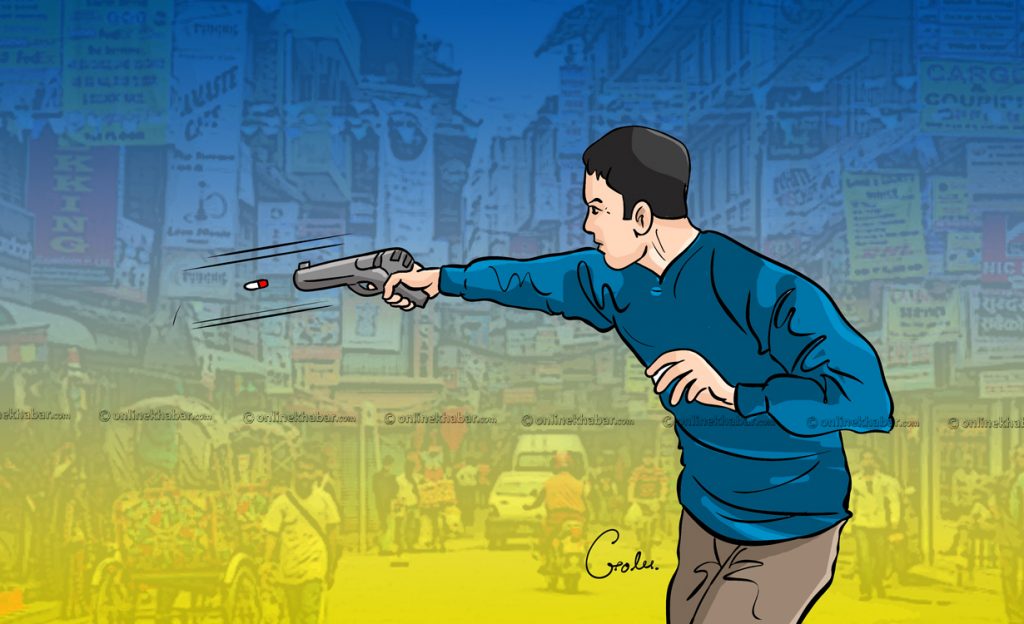 झापामा लागूऔषध कारोबारी समात्न प्रहरीले चलायो गोली gun fire 2 by Ditible