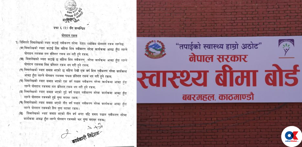 स्वास्थ्य बीमा नवीकरण नगर्नेले साढे १७ हजारसम्म तिर्नुपर्ने health bima byanner by Ditible