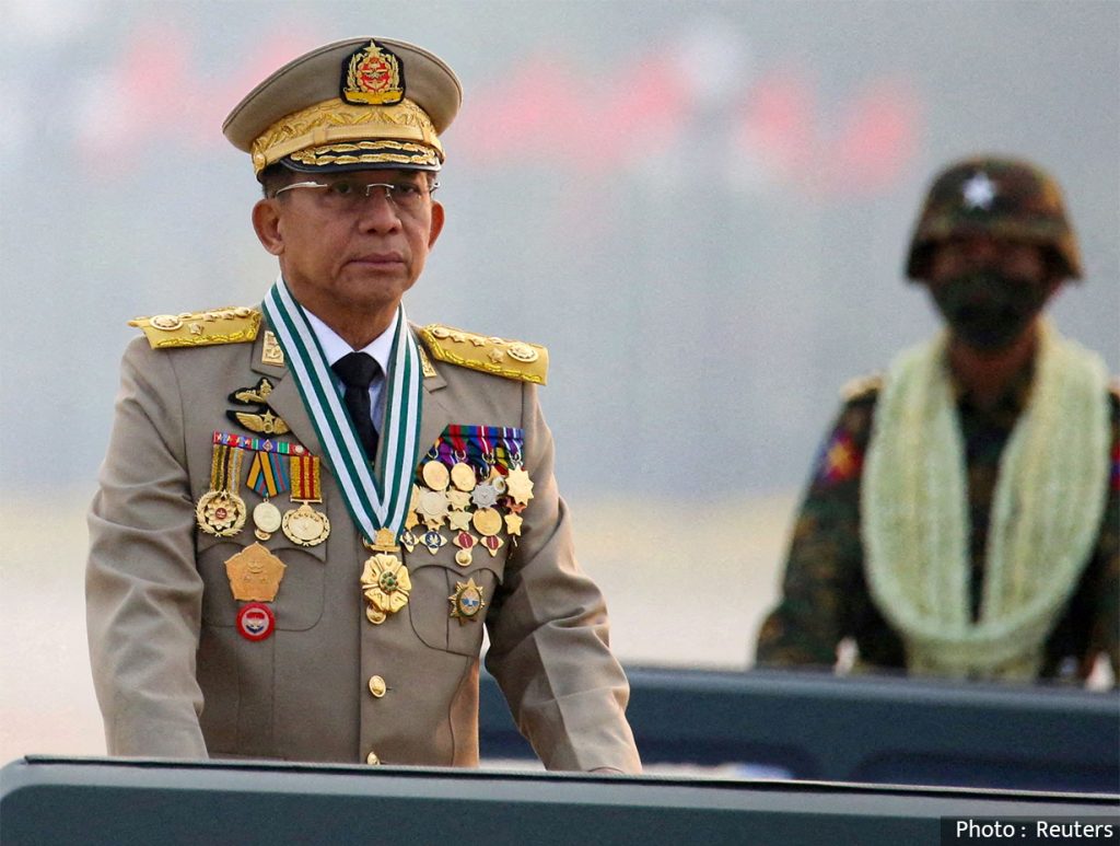 म्यानमारमा चारवर्षे संकटकाल अन्त्य – Online Khabar Min Aung Hlaing Manmar Army Chief by Ditible
