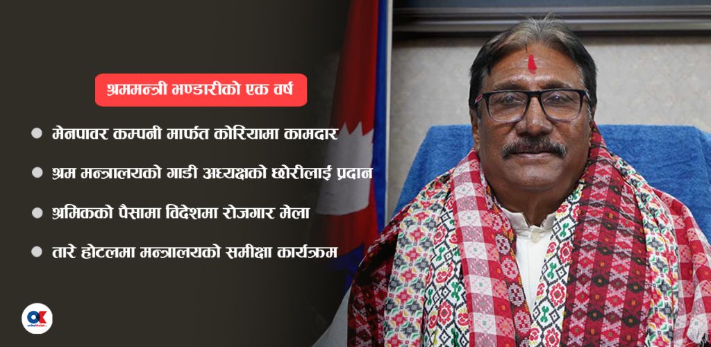 श्रमिकको अहित र विवादमा बित्यो श्रममन्त्री भण्डारीको एक वर्ष sharatsingh bhandari 1year review as minister cover 1 by Ditible